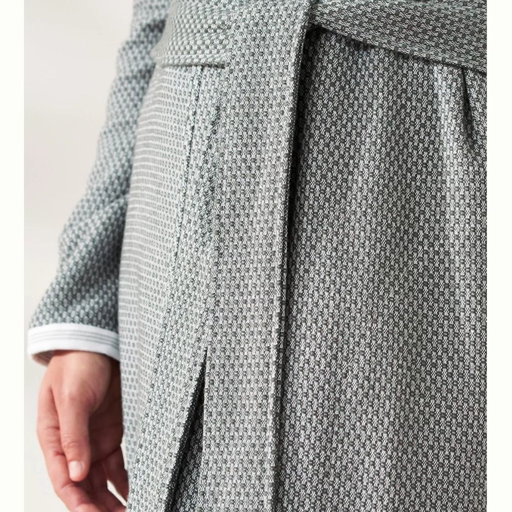 Coyuchi by Anthropology Organic Unisex Gray Shawl Collar Robe with Self-Tie Belt - Picture 3 of 9